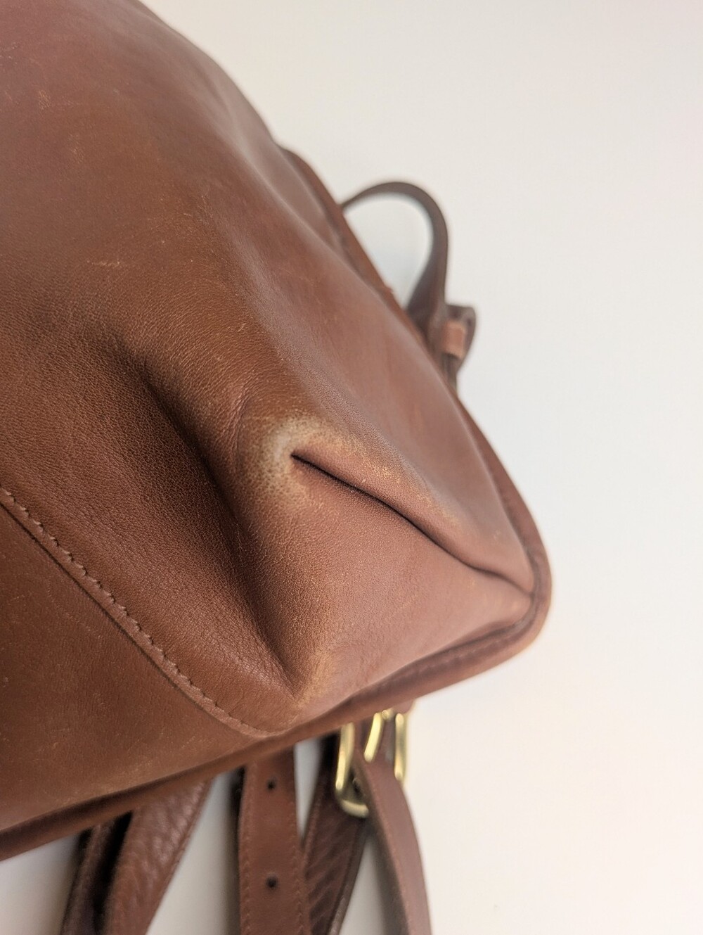 Vintage Coach Leather Backpack Tan Brown - Picture 9 of 14